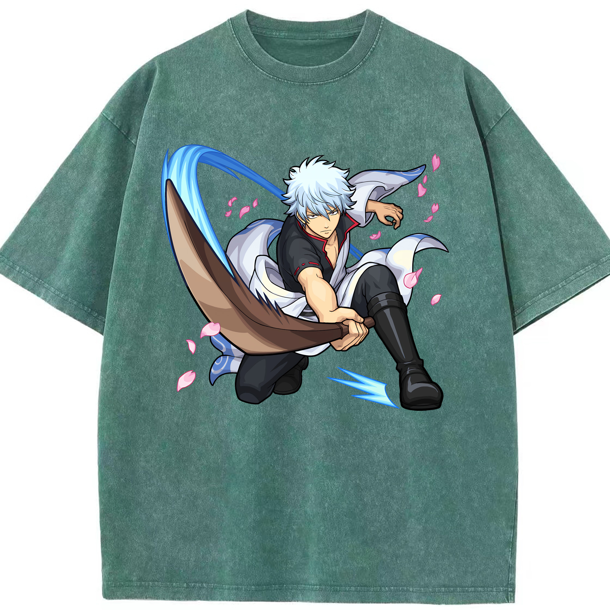 （画像用） ぎんたま 坂田銀時（さかたぎんとき） 神楽 志村新八（しむら しんぱち） GINTAMA Sakata Gintoki Kagura Shimura Shinpachi 綿100% ヴィンテージ風 半袖Tシャツ（フロントプリント）